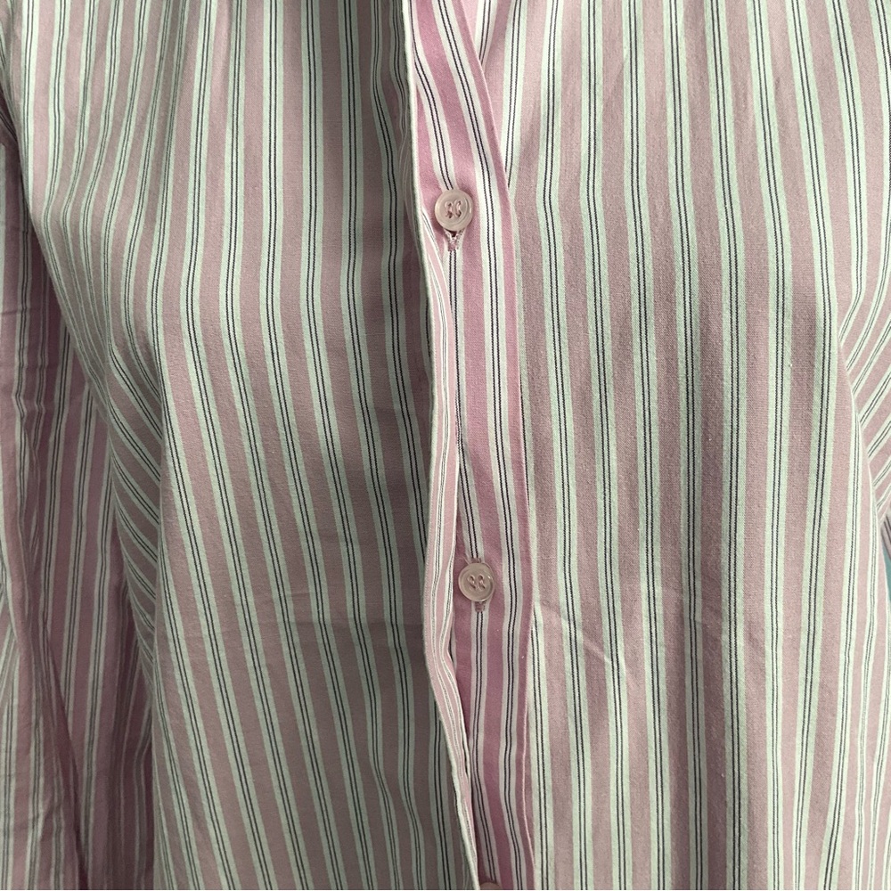 Zara Oversized Striped Button-Up Shirt Button Spring Shirt - Picture 9 of 12